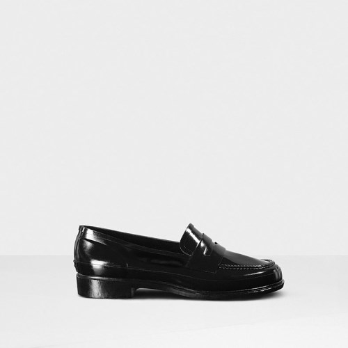 Hunter Original Gloss Penny Loafers For Womens - NZ E7869